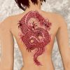 japanese tattoo dragon back for girl